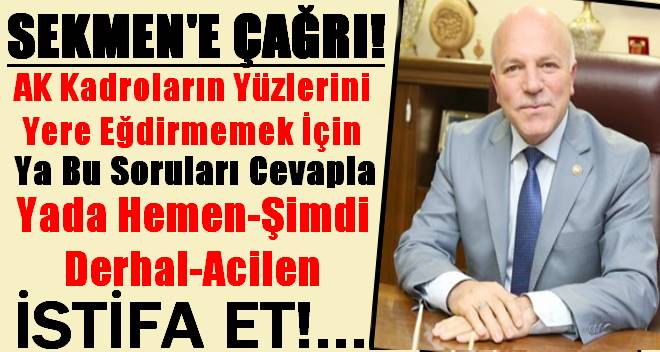 MEHMET SEKMEN YA BU SORULARI CEVAPLA YADA İSTİFA ET..