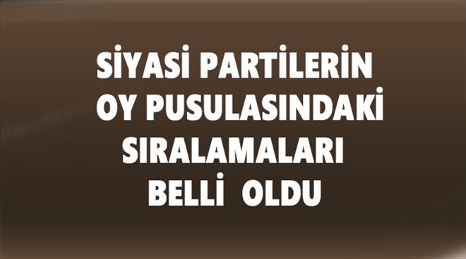 Siyasi Partilerin oy pusulasındaki sıralamaları belli oldu