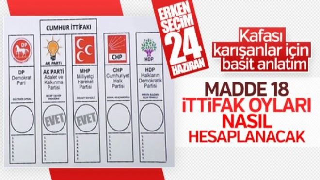 Erken seçimde ittifak oyları nasıl hesaplanacak?