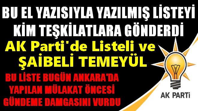 LİSTELİ VE ŞAİBELİ TEMAYÜL