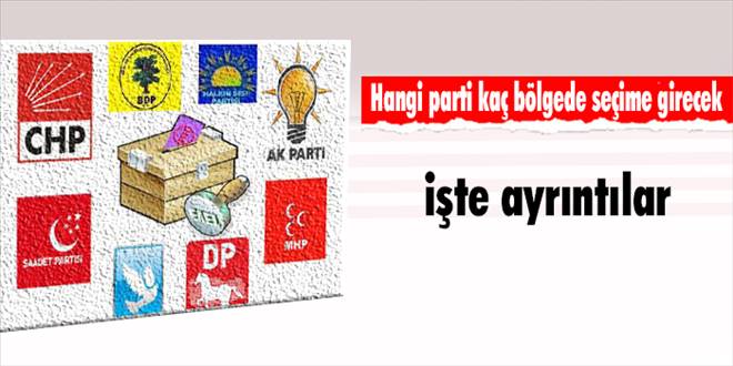 Hangi parti kaç bölgede seçime girecek?