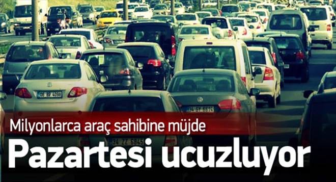 Kasko fiyatları Pazartesi`den itibaren ucuzluyor