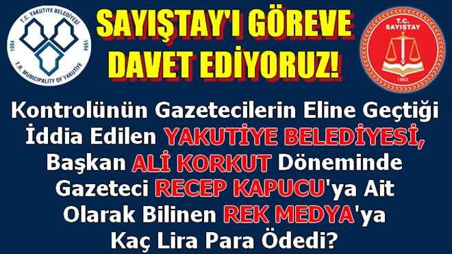 Yakutiye Beldiyesi İçin Sayıştayı Göreve Davet Ediyoruz!
