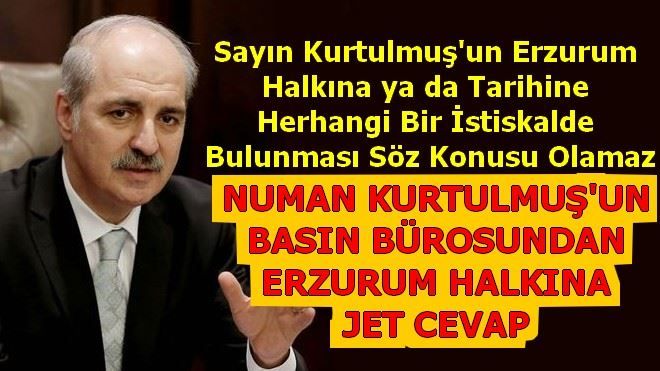 Numan Kurtulmuş´un Basın Bürosundan Açıklama Geldi.