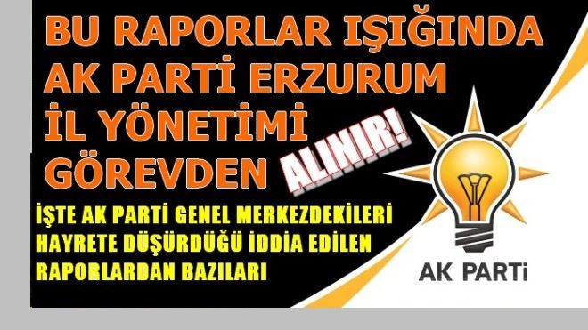 AK PARTİ ERZURUM İL YÖNETİMİ GÖREVDEN ALINIR