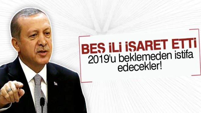 Beş ili işaret etti 