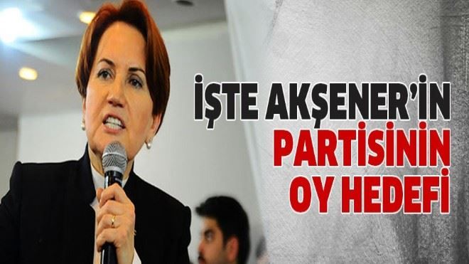 İşte Akşener´in partisinin oy hedefi 