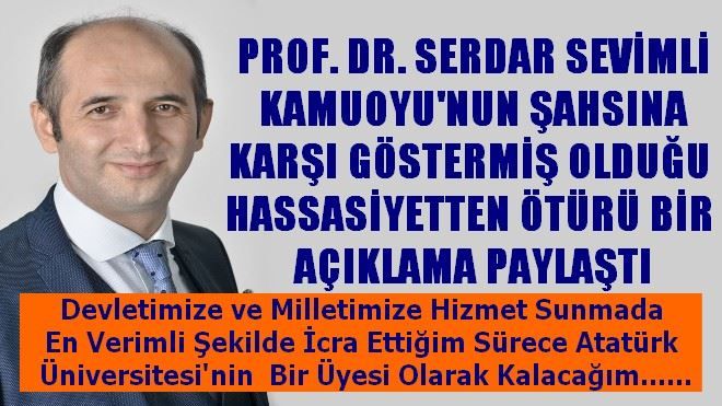 SERDAR SEVİMLİ´DEN BASIN AÇIKLAMASI