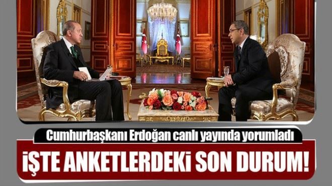 Erdoğan, canlı yayında anketlerdeki son durumu yorumladı