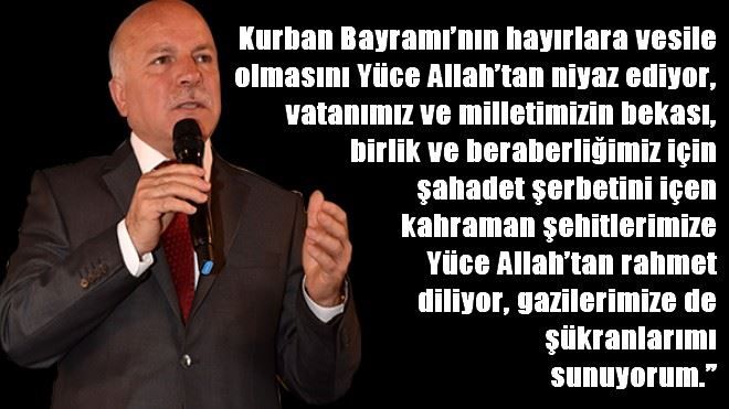 BAŞKAN SEKMEN´DEN KURBAN BAYRAMI MESAJI