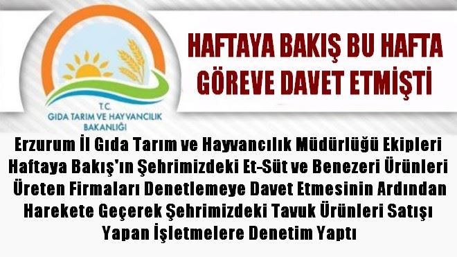 HAFTAYA BAKIŞ GÖREVE DAVET ETMİŞTİ