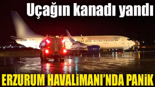 Erzurum Havalimanı´nda yangın paniği