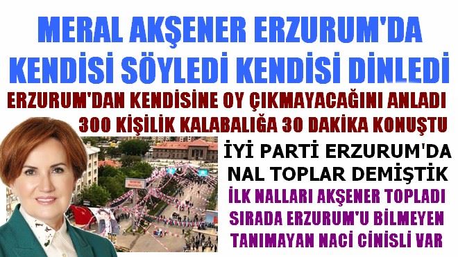 MERAL AKŞENER ERZURUM´DAN KENDİSİNE OY ÇIKMAYACAĞINI ANLADI