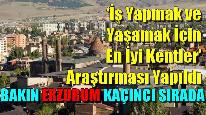 Yaşanacak şehirler sıralamasında ERZURUM Kaçıncı sırada