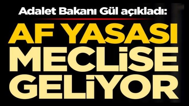 Af yasası meclise geliyor