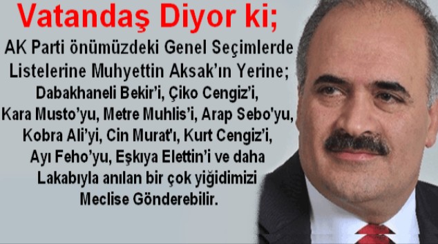 Muhyettin Aksak`ın Yerine;